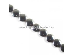 Non magnetic Hematite Beads, Coin, black,  Hole:Approx 1.2mm, Length:15.7 Inch,  Sold By Strand